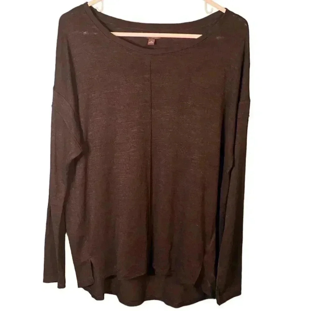 Banana Republic Black Slub Modal Knit Top